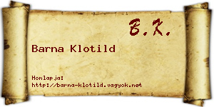 Barna Klotild névjegykártya